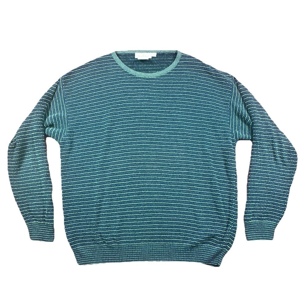 Ermenegildo Zegna Men's 52/L Pullover Sweaters Birds Eye Geometric Made In Italy